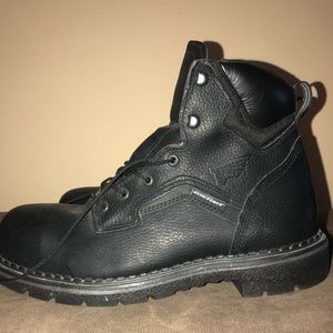 Black steal toed boots